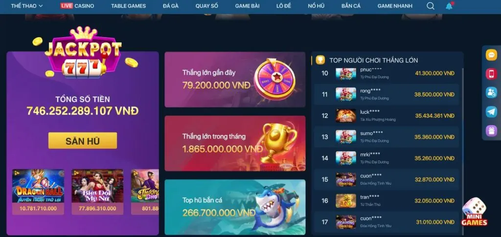 Trò chơi Bắn Cá đổi thưởng tại 76win casino